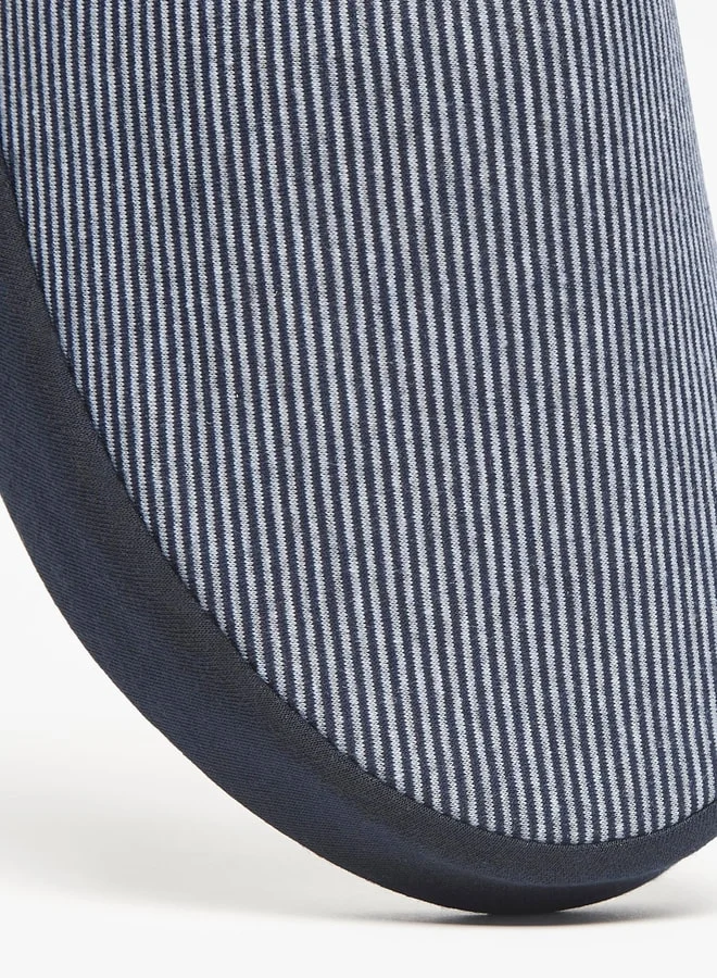 دوتشيني Duchini Men's Striped Slip-On Bedroom Mules