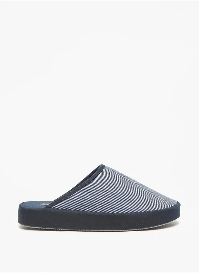 دوتشيني Duchini Men's Striped Slip-On Bedroom Mules