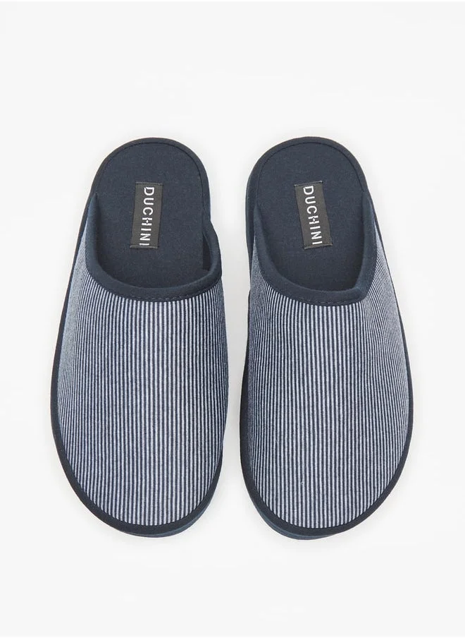 دوتشيني Duchini Men's Striped Slip-On Bedroom Mules