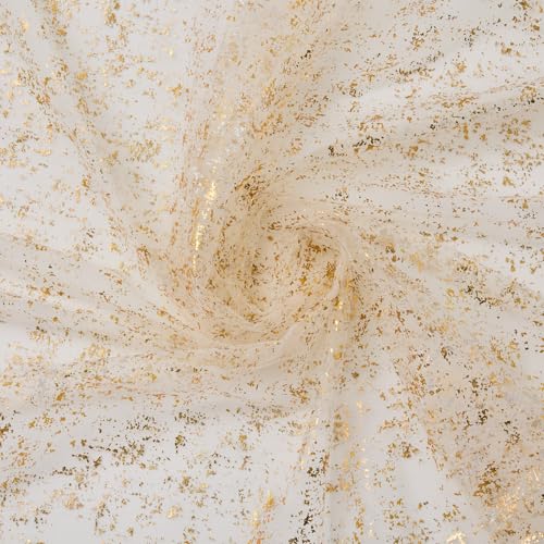 YLUSUJAKX 6 Packs Gold Table Runners 10 Ft, Sheer Cheese Cloth Tulle Birthday Decorations, Gold Foil Sequin Table Decoration Centerpiece for Party Birthday Wedding Anniversary Christmas - Image 3