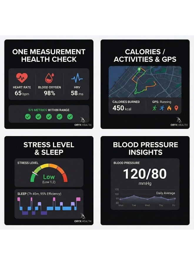 ORYX Health Fitness Tracker Band for Men & Women | Zero Membership Fee | 24/7 Heart Rate, Sleep, Stress & Recovery Tracking | Screen-Free Design, 30-Day Battery, IP68 Waterproof | Android & iOS - Image 3