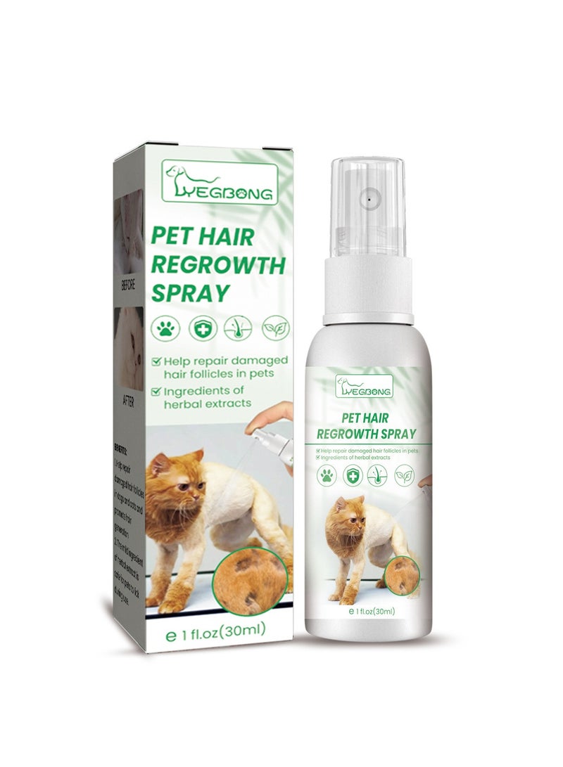 YEGBONG Pet Hair Regrowth Spray Hair Conditioning for cats and dogs Hair Removal spray for damaged hair follicles - Image 1