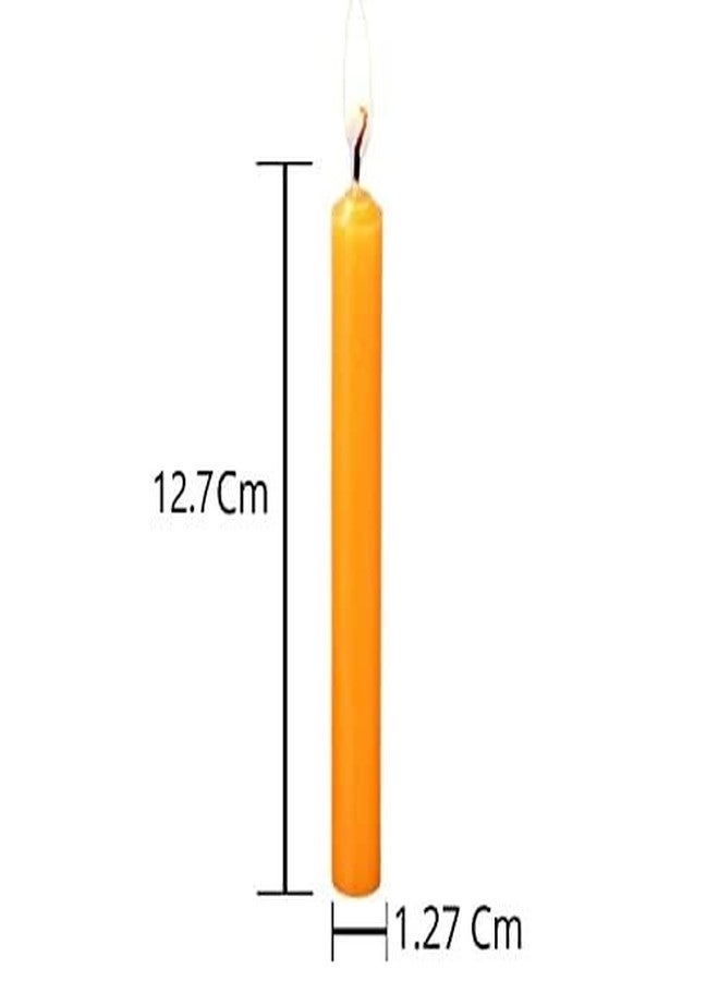 True Decor Wax 5" Orange Pack Of 20 Chime/Spell/Mombati Candles || Orange Candles For Intellect Networking And Energy || Burn Time 4 Hrs - Image 3