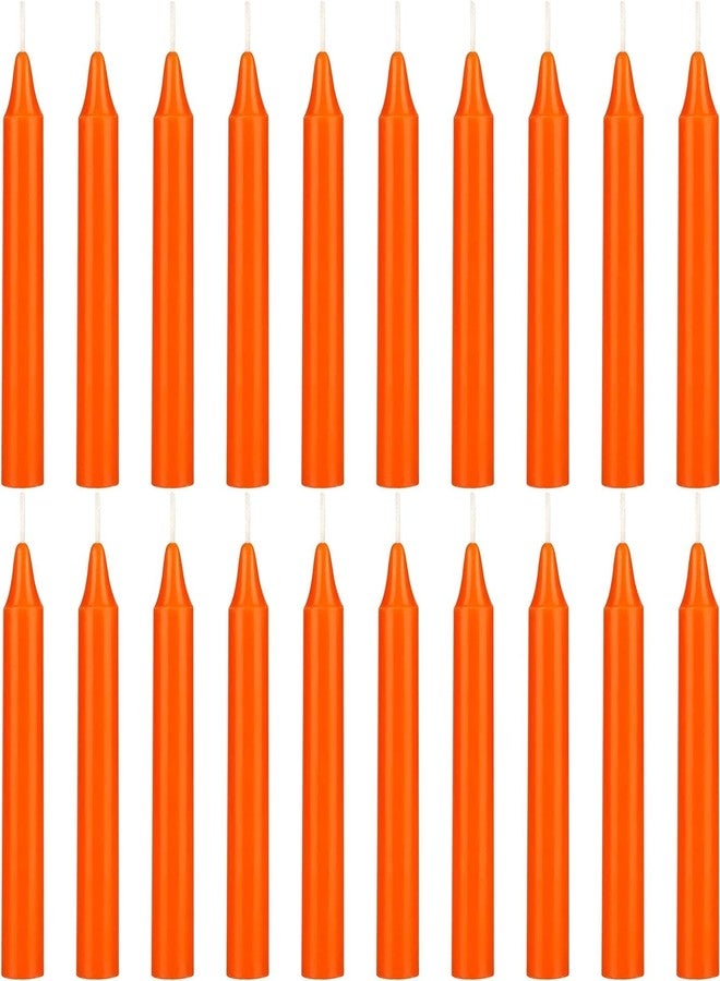 True Decor Wax 5" Orange Pack Of 20 Chime/Spell/Mombati Candles || Orange Candles For Intellect Networking And Energy || Burn Time 4 Hrs - Image 4