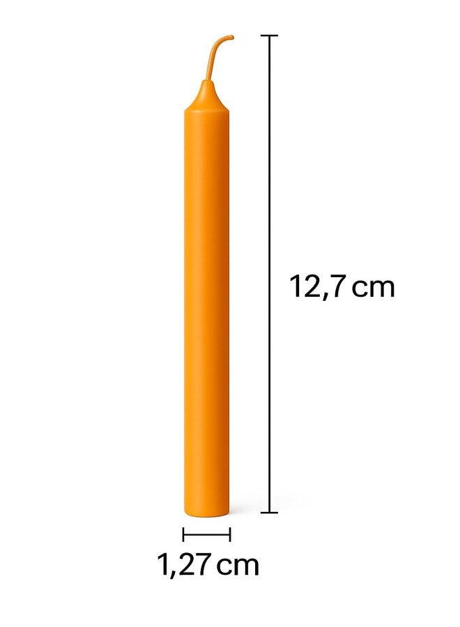 True Decor Wax 5" Orange Pack Of 20 Chime/Spell/Mombati Candles || Orange Candles For Intellect Networking And Energy || Burn Time 4 Hrs - Image 2