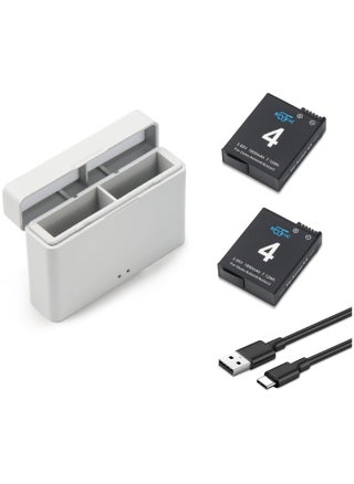 Upgrade 2 Pack Osmo Action 4 Action 3 Battery with 2-Channel Rapid Charger Fit for DJI Osmo Action 4,Action 3 Camera,1800mAh Osmo Action 4&3 Battery, Portable Charger (Include Type-C Charging Cable) - pzsku/ZF7068D9495BB162BBBA9Z/45/_/1730270485/bc086d2c-caaf-414c-bc50-d3662655de10