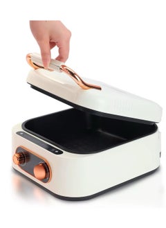 Generic Electric Hot Pot 2 in 1 1800W, Multifunction Electric Baking Tray with Cooker Hot Pot, Stir Fry, Noodles, Grill, Pasta, Nonstick Frying Pan, Dual Power Control Electric Cooker for Dorm and Office  - Image 2