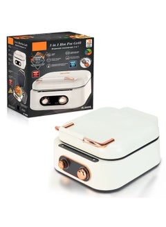 Generic Electric Hot Pot 2 in 1 1800W, Multifunction Electric Baking Tray with Cooker Hot Pot, Stir Fry, Noodles, Grill, Pasta, Nonstick Frying Pan, Dual Power Control Electric Cooker for Dorm and Office  - Image 3