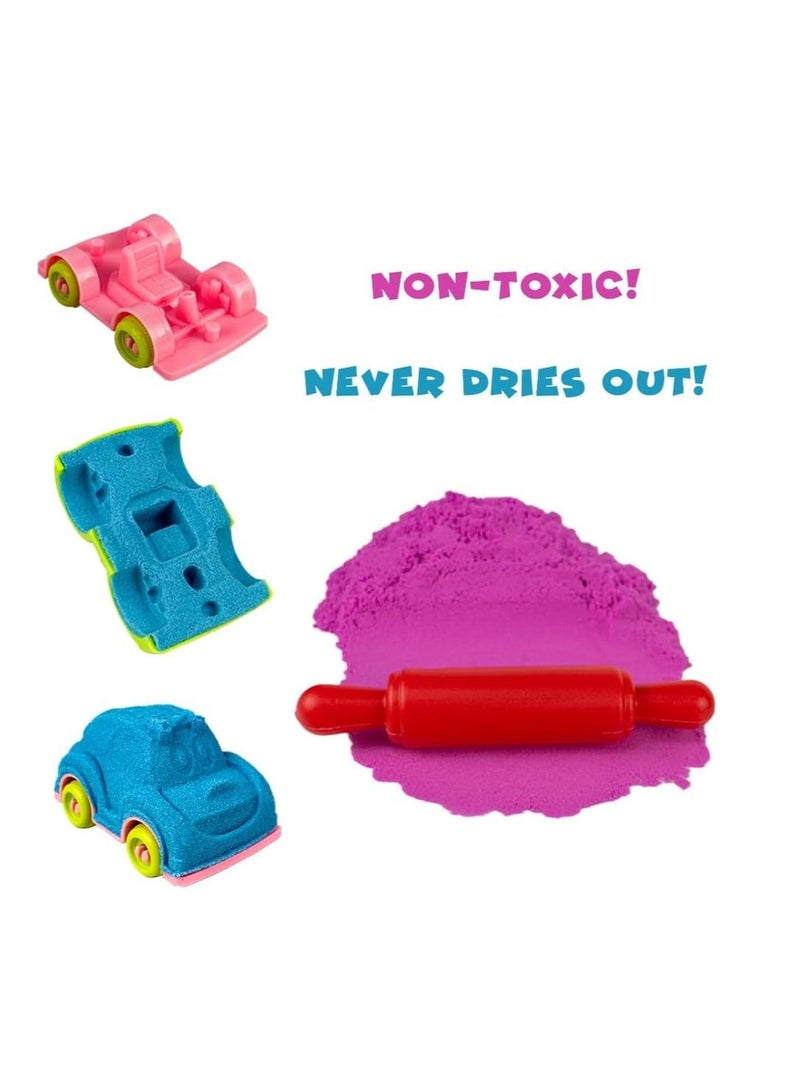 UKR Moldable Sensory Play Sand Set – 750g Magic Sand with Car Molds & Tools – Ideal for Indoor and Outdoor Fun - Image 3