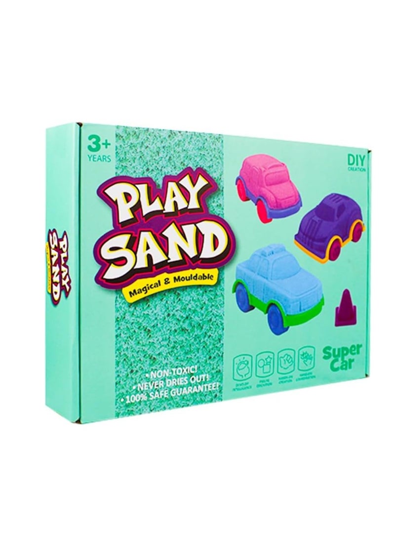 UKR Moldable Sensory Play Sand Set – 750g Magic Sand with Car Molds & Tools – Ideal for Indoor and Outdoor Fun - Image 4