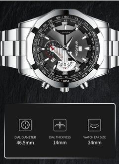VavaVoom Wrist Watch For Men, Fashion Analog Quartz Men's Watch, 3BAR Waterproof Quartz Watch With Stainless Steel Strap, Wear Resistant Comfortable Luxury Wrist Watch With Luminous Pointer, (Black)  - Image 5
