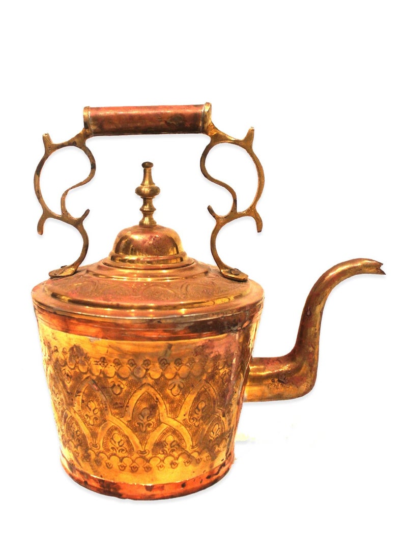 Antique Museum HANDMADE MOROCAN TRADITIONAL BRASS COPPER KETTLE-BURNER STAND 110X33CM-MO1382  - Image 3
