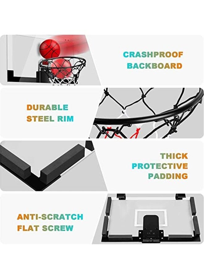 Arabest Indoor Basketball Hoop for Kids and Adults Door Room Basketball Hoop Mini Hoop with Electronic Scoreboard, 3 Balls and 3 Batteries Basketball Toys for 5 6 7 8 9 10 11 12 Year Old Boys Girls  - Image 3