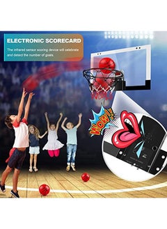 Arabest Indoor Basketball Hoop for Kids and Adults Door Room Basketball Hoop Mini Hoop with Electronic Scoreboard, 3 Balls and 3 Batteries Basketball Toys for 5 6 7 8 9 10 11 12 Year Old Boys Girls  - Image 2