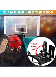 Arabest Indoor Basketball Hoop for Kids and Adults Door Room Basketball Hoop Mini Hoop with Electronic Scoreboard, 3 Balls and 3 Batteries Basketball Toys for 5 6 7 8 9 10 11 12 Year Old Boys Girls  - Image 5