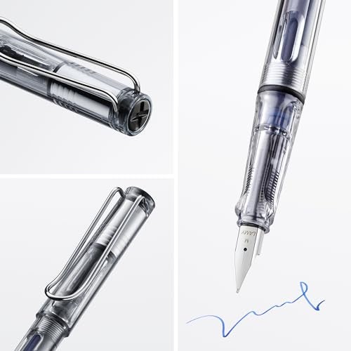 LAMY safari vista - Fountain Pen with ergonomic grip & polished steel nib in size M - ideal for any Writing & Calligraphy - including LAMY T 10 blue cartridge - Right-Handed - Image 2