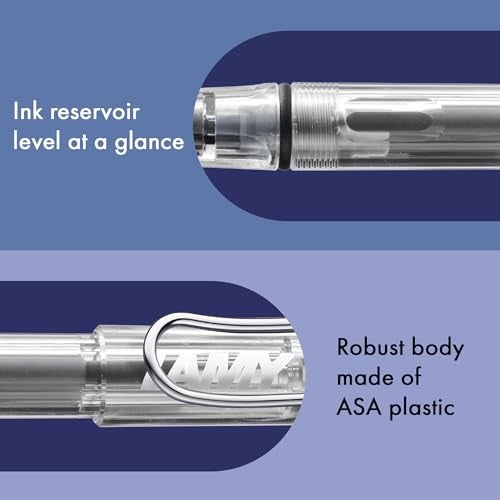 LAMY safari vista - Fountain Pen with ergonomic grip & polished steel nib in size M - ideal for any Writing & Calligraphy - including LAMY T 10 blue cartridge - Right-Handed - Image 4