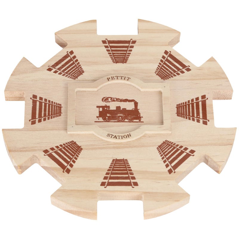 NVAAV Mexican Train Dominoes Wooden Hub 8 Player Premium Pine with Felted Bottom Durable Game Centerpiece Ideal Board Game Accessory - Image 3