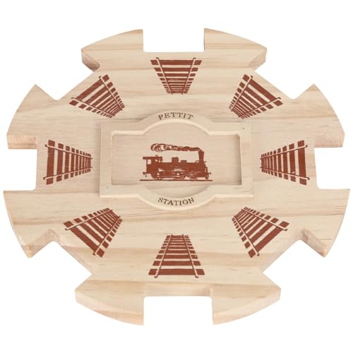 NVAAV Mexican Train Dominoes Wooden Hub 8 Player Premium Pine with Felted Bottom Durable Game Centerpiece Ideal Board Game Accessory - Image 1
