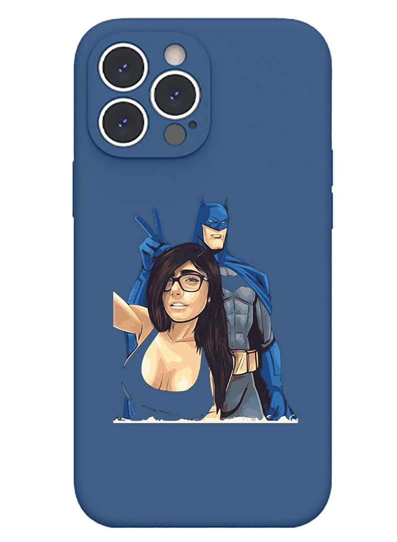 Protective Slim Fit Case Liquid Silicone Cover with Full Body Protection Anti-Scratch Shockproof Case For iPhone 13 Pro Max Blue  - Be Happy-01