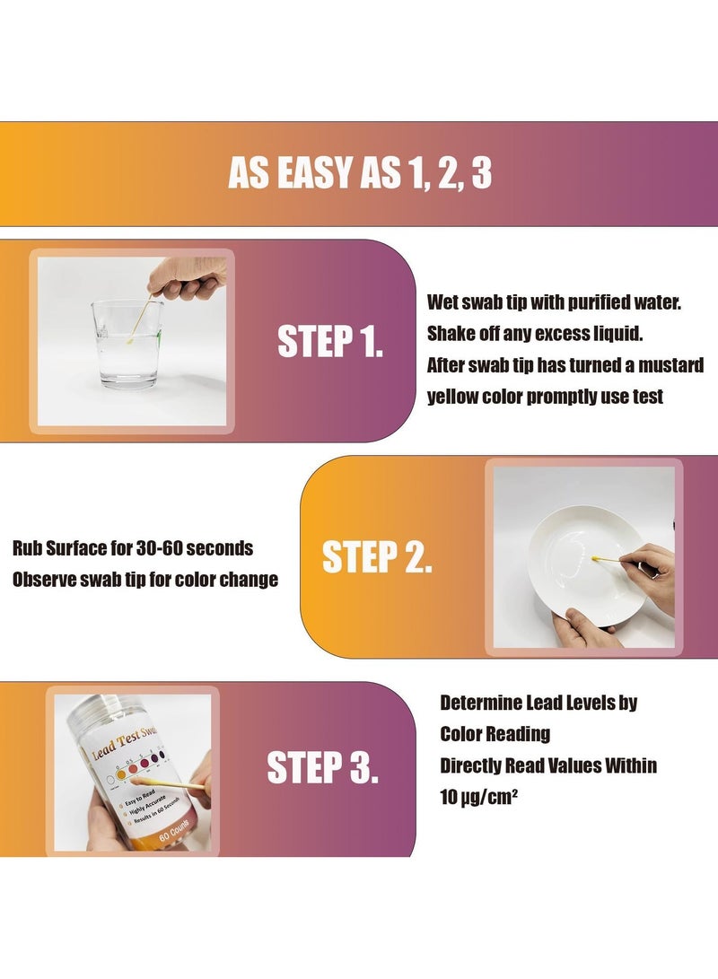 60PCS Quick Lead Test Kit, Detect Lead in 30 Seconds on Paint, Ceramics, Toys and More, Perfect for Home Safety - Image 3
