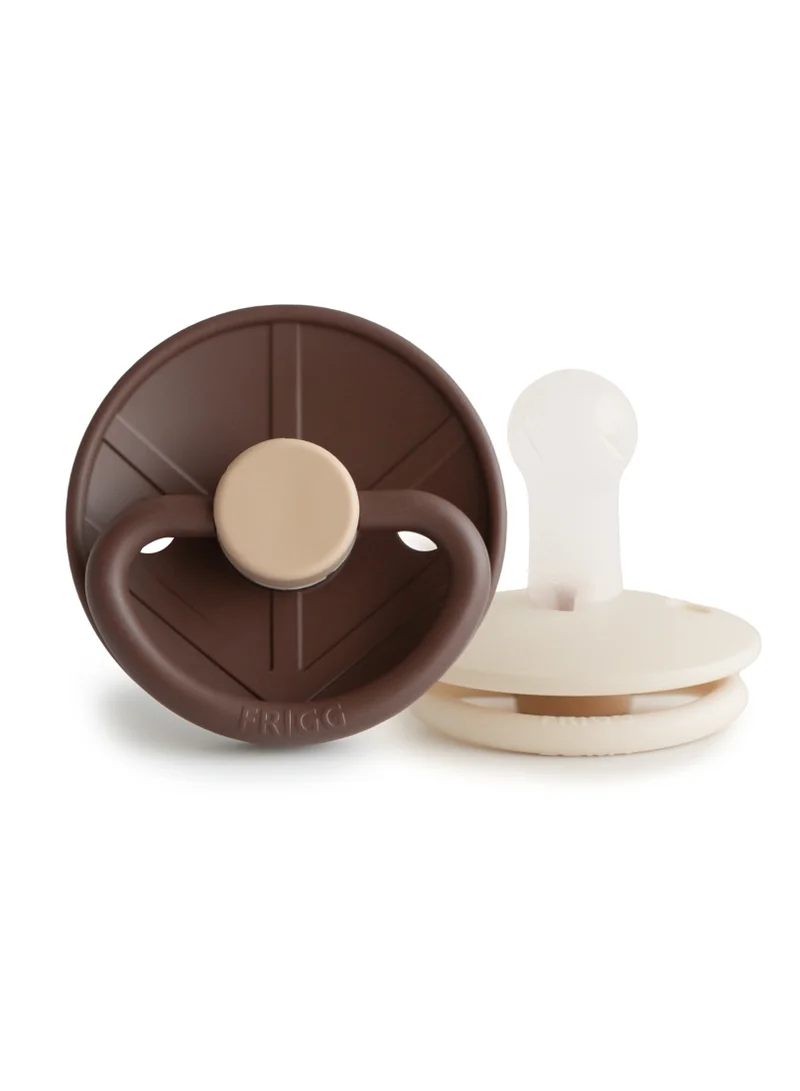 FRIGG Little Viking Silicone Baby Pacifier 6-18M 2-Pack Cocoa/Cream - Size 2