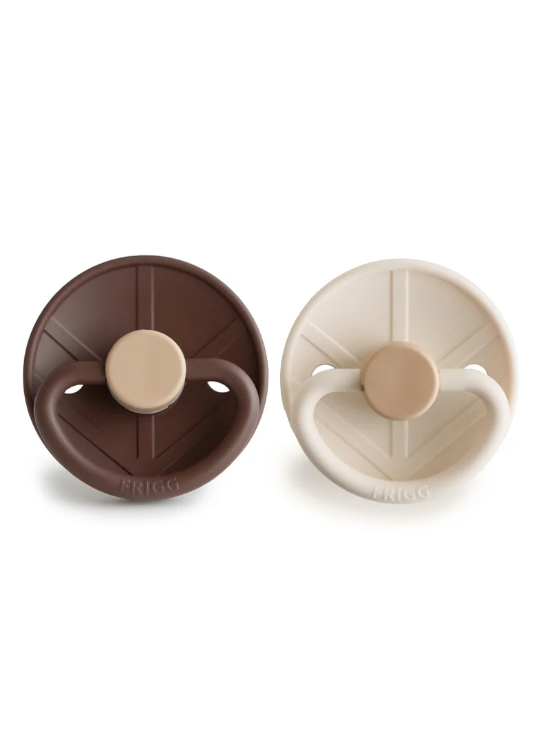 FRIGG Little Viking Silicone Baby Pacifier 6-18M 2-Pack Cocoa/Cream - Size 2