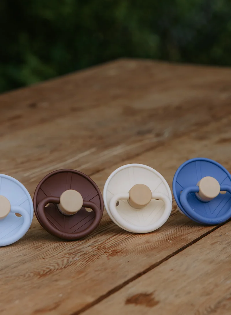 FRIGG Little Viking Silicone Baby Pacifier 6-18M 2-Pack Cocoa/Cream - Size 2