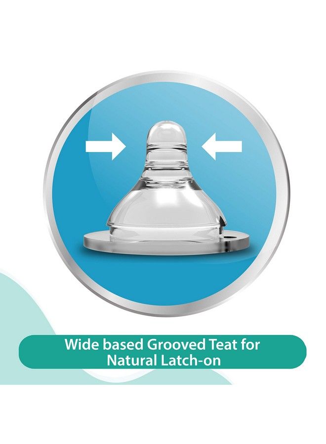 Luvlap عبوة من حلمتين مضادتين للمغص من Natura Flo لزجاجة ذات عنق عريض، تدفق متوسط، 3 أشهر+ - Image 2