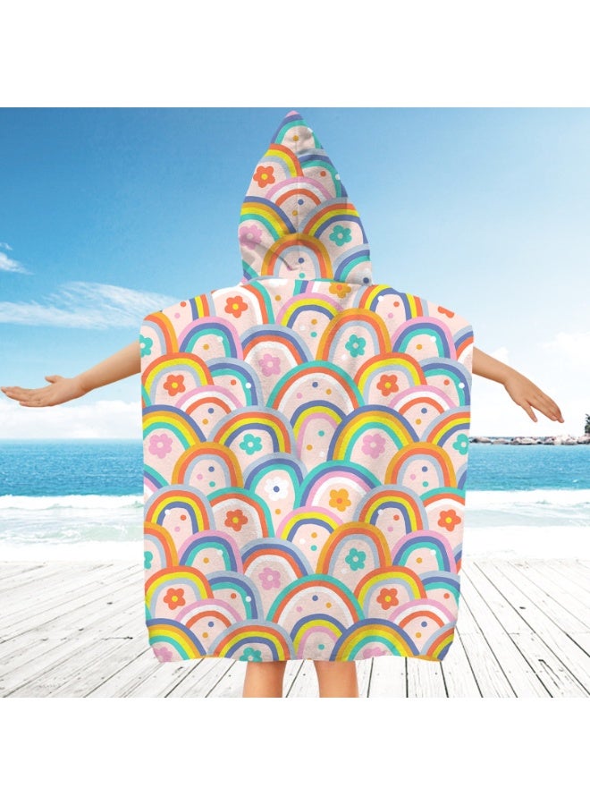 NIBEMINENT Kids Hooded Towel Cape - Microfiber Swim & Beach Bathrobe, Super Absorbent & Quick-Dry Towel for Children (60x60cm) - Image 1