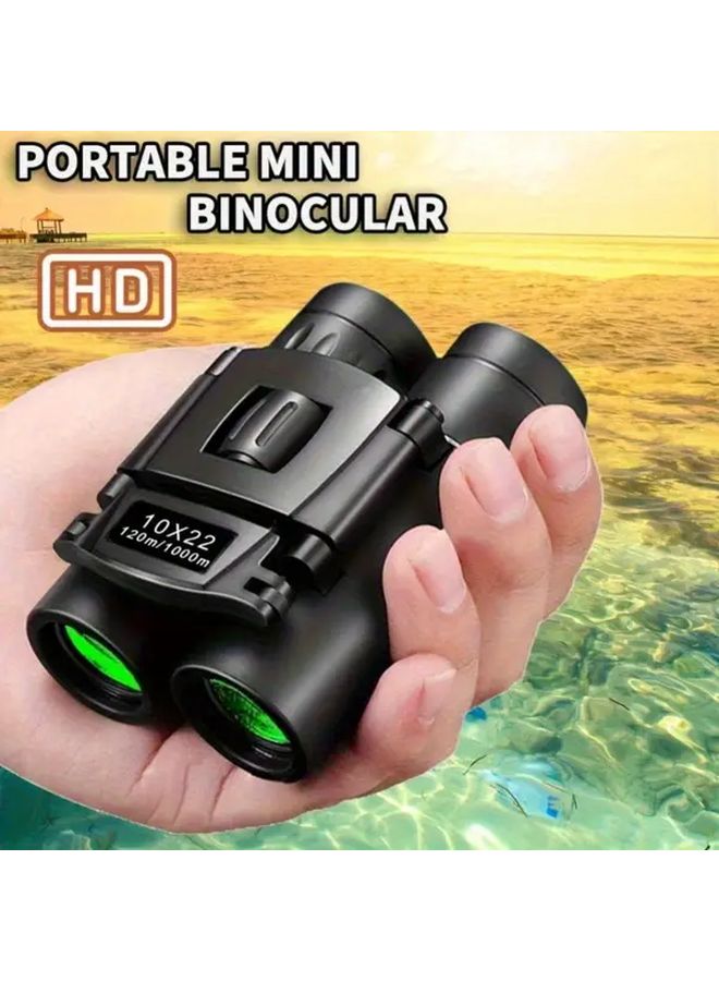 Black HD 10X22 Binoculars Portable Folding For Outdoor Hunting Travel Camping - Image 2