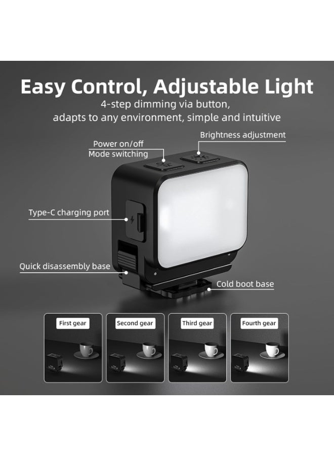 Magnetic Mini Light for DJI Osmo Nano,Rechargeable Auxiliary LED Fill Light IPX4 Waterproof,4-Levels Brightness Adjustable Photography Lighting for YouTube/TikTok Selfie Vlog Video Recording - Image 5