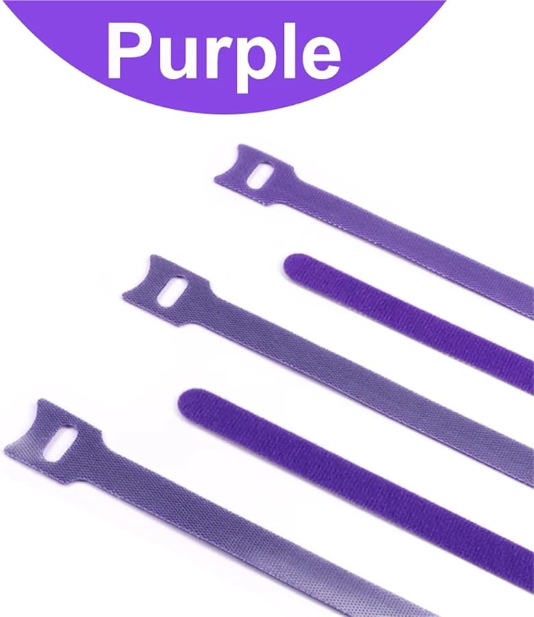 أشرطة الكابلات القابلة للإطلاق 200 قطعة أرجوانية 200 مم أربطة تنظيم الأسلاك القابلة للفصل - Image 3