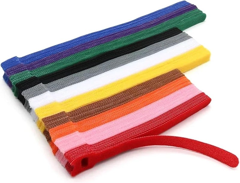 أشرطة الكابلات القابلة للإطلاق 200 قطعة أرجوانية 200 مم أربطة تنظيم الأسلاك القابلة للفصل - Image 1