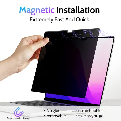 Peslv Magnetic Privacy Screen for MacBook Air 15 Inch (2023-2025, M2 M3 M4) - A2941 A3114 A3241, 15inch Removable Matte Anti Blue Light Glare Filter for Mac Air 15.3" Laptop Computer - Image 3