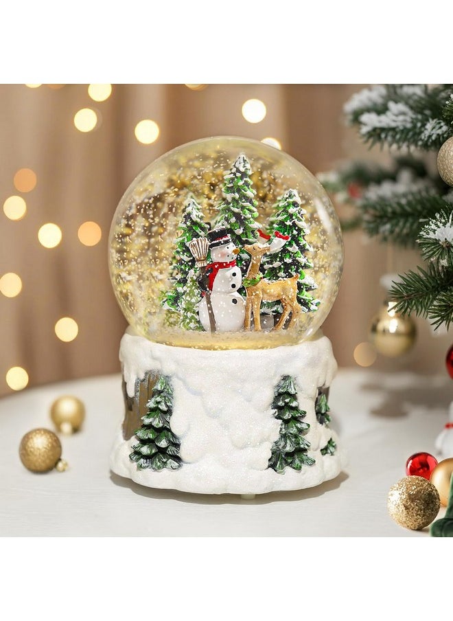 Luxspire Luxspire Christmas Snow Globes, Musical Lighted Snow Globe Lantern with Timer, LED Vintage Snowman & Deer Snow Globe with Swirling Glitter and Snow, Christmas Snowglobe for Party Gifts Decorations  - Image 1