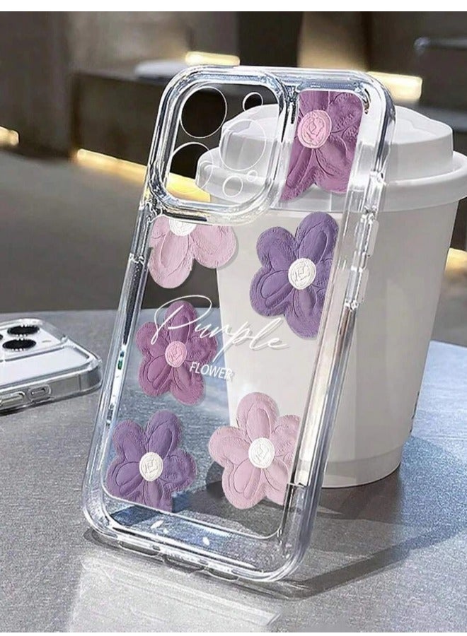 ShebSheb Designed for iPhone 15 Pro Case ,Clear Flower Soft & Flexible Shockproof Floral Women Phone Cover - Image 1