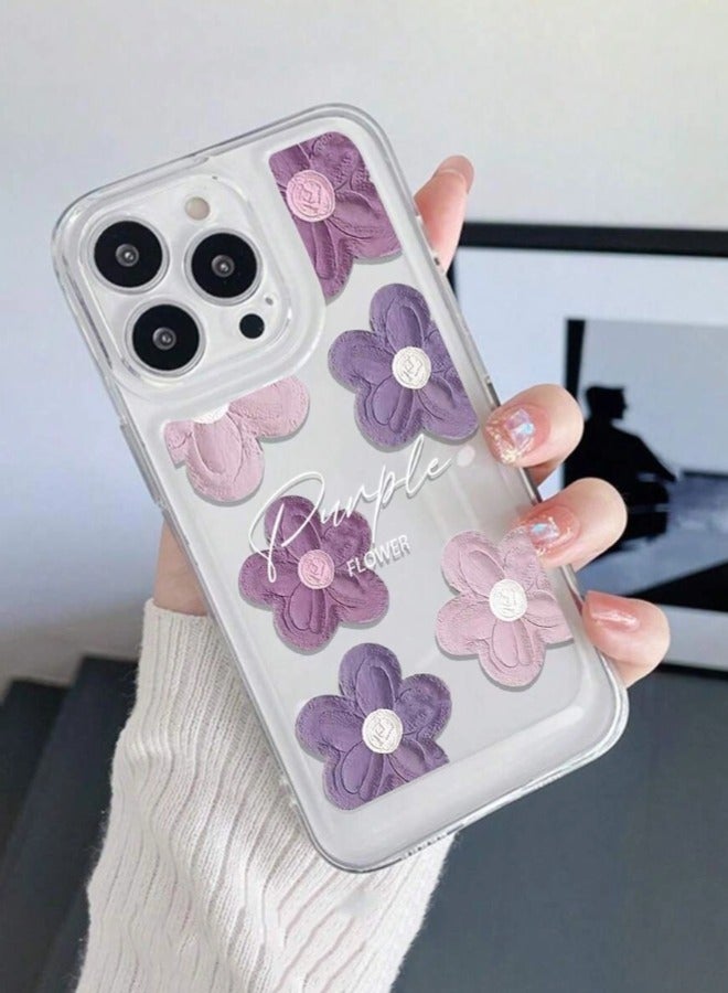 ShebSheb Designed for iPhone 15 Pro Case ,Clear Flower Soft & Flexible Shockproof Floral Women Phone Cover - Image 4