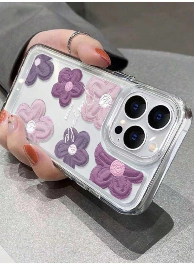 ShebSheb Designed for iPhone 15 Pro Case ,Clear Flower Soft & Flexible Shockproof Floral Women Phone Cover - Image 5