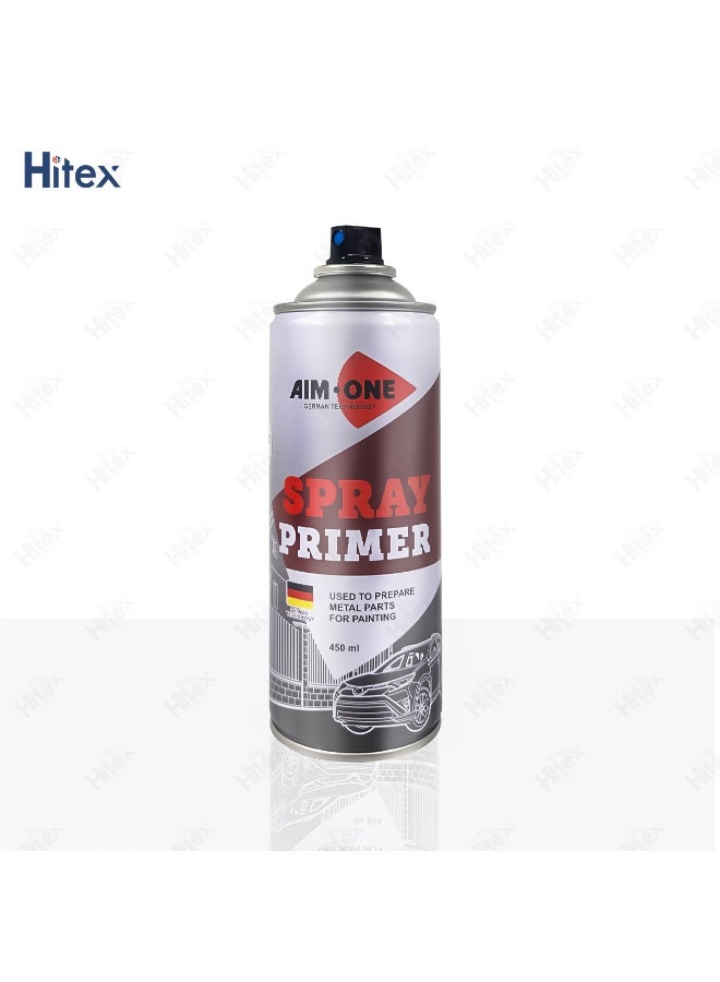 Hitex AIM ONE Spray Primer Matt Grey – Fast-Drying, Rust-Inhibiting Automotive Surface Primer, Multi-Surface Use, 450ml – Ideal for Metal, Plastic, Wood - Image 2