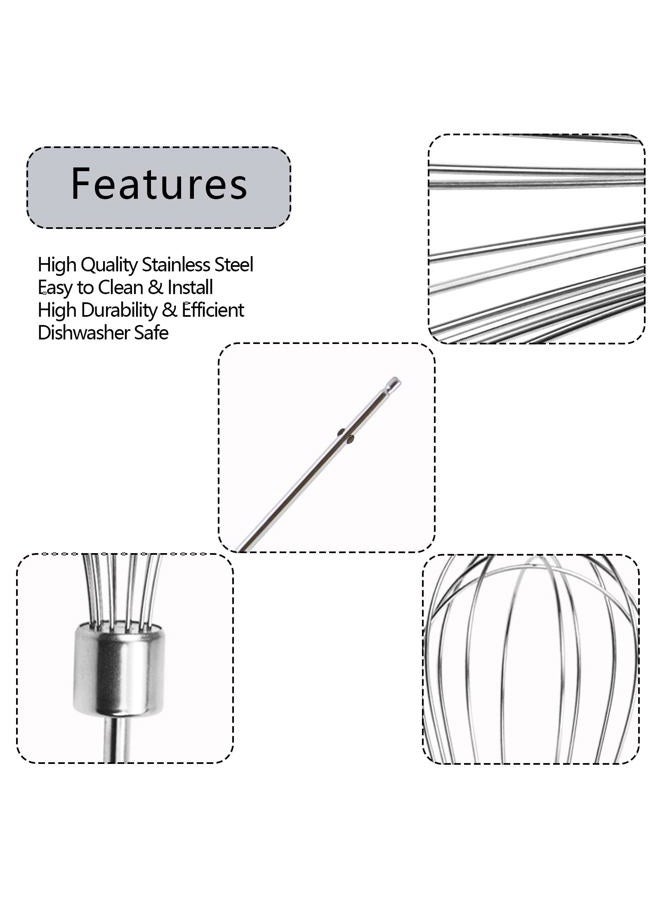Abvsdu 2 Pcs Hand Mixer Attachments Beaters, Hand Mixer Beaters Attachments for Kitchen Stainless Steel Replacement Parts for Hamilton Beach 62682RZ 62692 62695V 64699 Mixer (Oval Silver) - Image 3