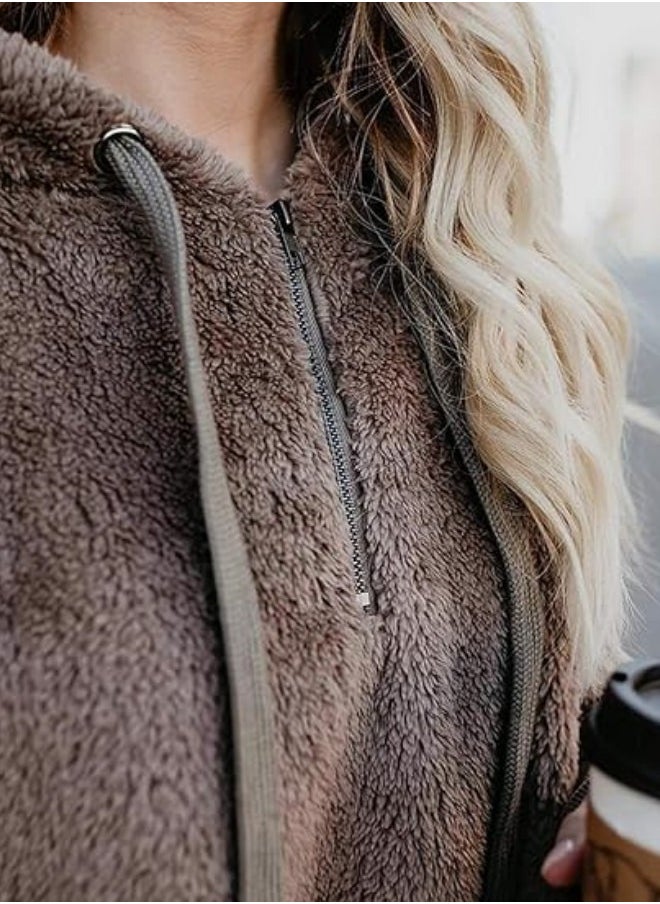 NIBEMINENT - Women's Plush Sports Pullover Hoodie Sports Comfortable Oversized Pocket Hooded Sweatshirt Autumn and Winter - Image 1