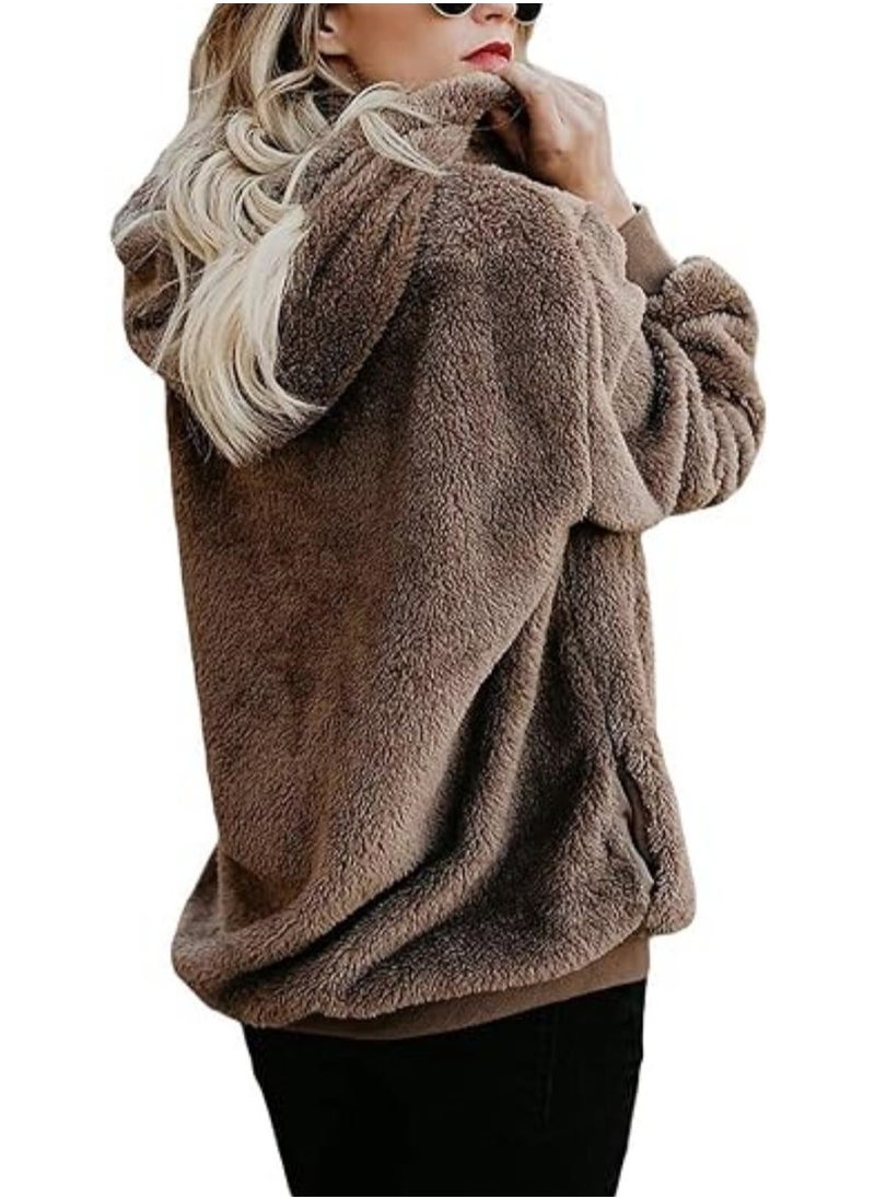NIBEMINENT - Women's Plush Sports Pullover Hoodie Sports Comfortable Oversized Pocket Hooded Sweatshirt Autumn and Winter - Image 1