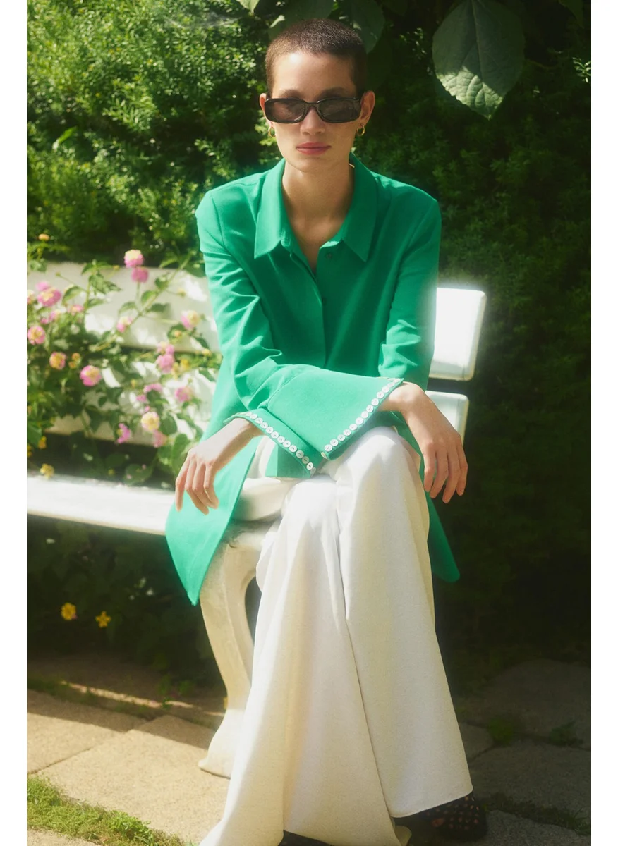 Touche Sleeve Buttoned Cuff Detailed Shirt