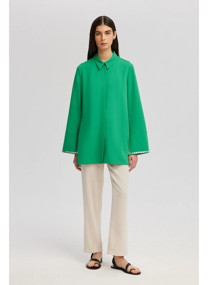 Touche Sleeve Buttoned Cuff Detailed Shirt