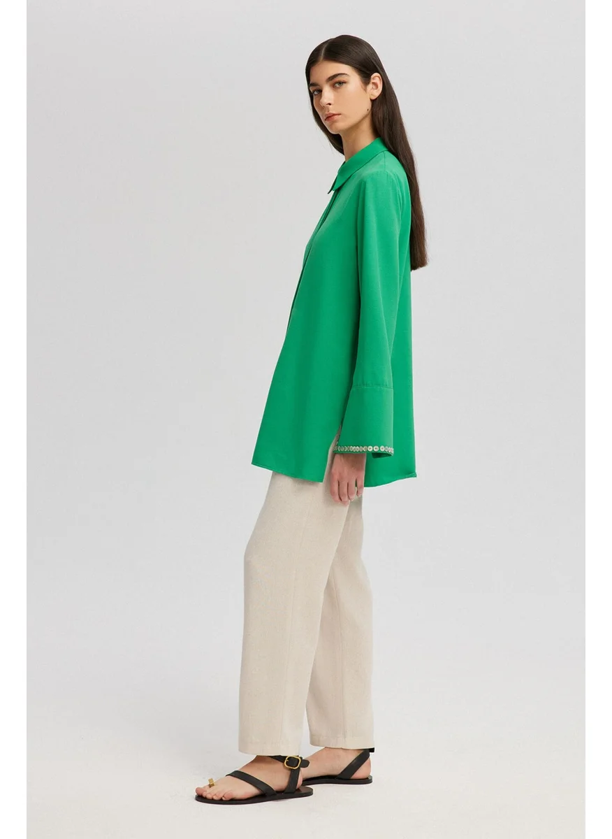 Touche Sleeve Buttoned Cuff Detailed Shirt