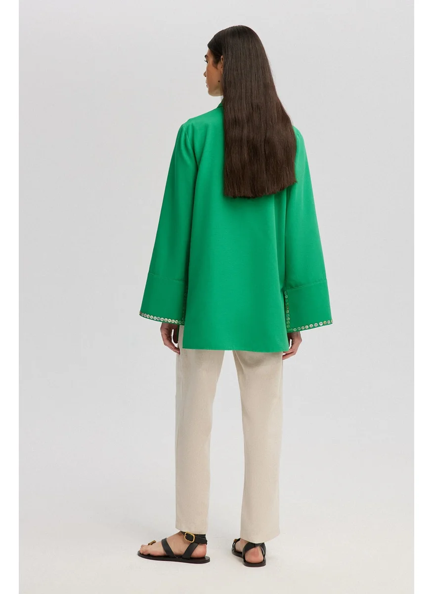 Touche Sleeve Buttoned Cuff Detailed Shirt
