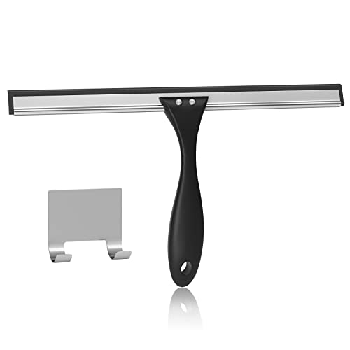 AmazerBath Squeegee for Shower Glass Door Shower Squeegee for Glass Doors  AllPurpose Squeegee with Hook for Shower Doors Windows Mirrors Tiles and Car Glass 12 Inches