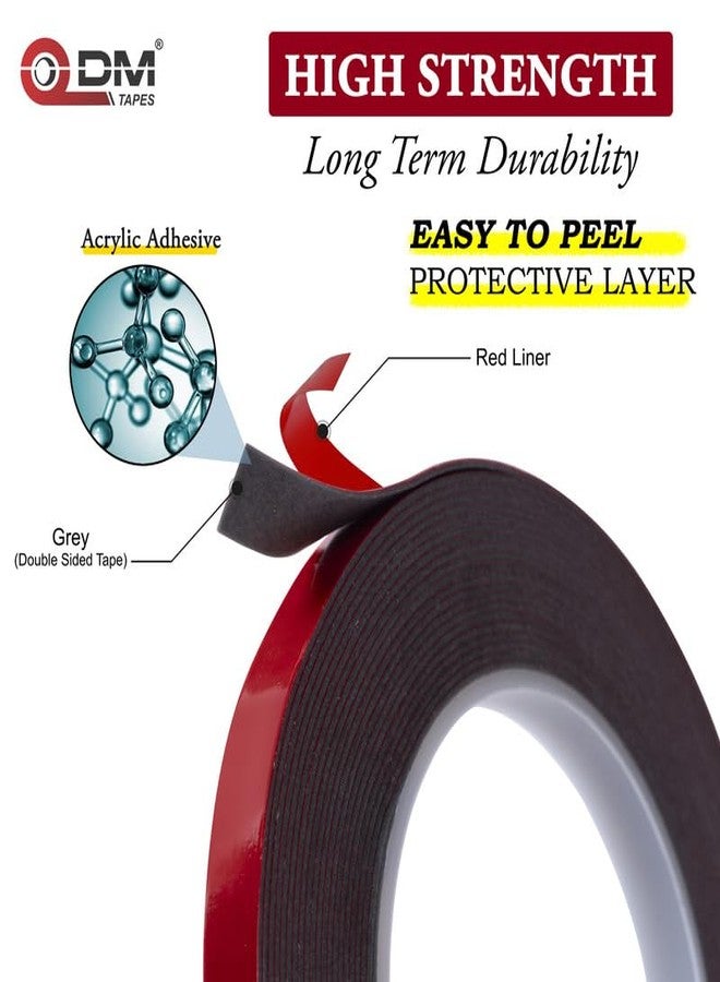 DM TAPES Double-Sided Acrylic Foam Tape - Grey - 20mm × 7m Each for Strong Adhesion and Versatile Applications (Pack Of 2) - Image 5