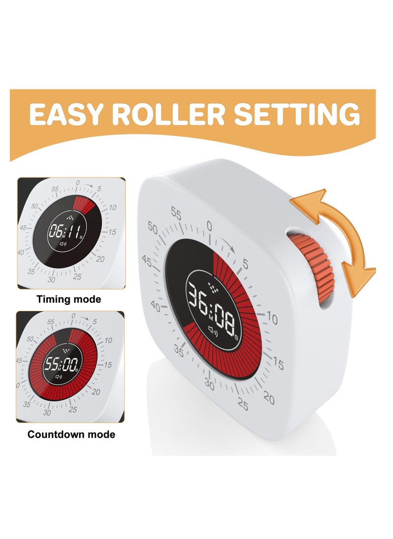 SYOSI - Visual Timer for Kids, Timers for Classroom, Digital Timer with 60-Minute Countdown, Rechargeable, Silent Timer with 4 Alarm Modes, Kitchen Cooking, Homeschool Supplies, ADHD Tools for Kids and Adults - Image 1